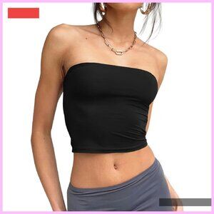 Strapless Tube Top Crop Bandeau Backless Summer Basic